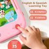 JoyCat Bilingual Kids Learning Tablet, English & Spanish Talking Flash Cards with 106 Pages, 20 Interactive Games, Montessori Learning Toy for Alphabet, Words, Numbers & Songs, Gift for Toddlers 2-6 view 3