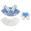 niannyyhouse Plush Doll Clothes Demon Dress with Petticoat Headdress, 10cm-15cm, Stuffed Animals Dress Up Accessories (Blue) view 1