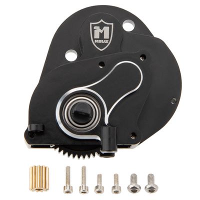 MEUS Racing SCX24 Brushless Transmission Aluminum Complete Gearbox for 1/24 Axial SCX24 RC Crawler (Black)