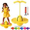Balance Jumping Ball, Crazy Jumper Jump Ball, Balance Board with Handle & Non-Slip Footpads, Up to 600lb, Silent Design for Indoor Outdoor Use, Balance, Coordination, and Fitness (Yellow) view 1