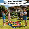 2-in-1 Outdoor Giant Tic Tac Toe Bean Bag Toss Games for Kids Adults,4.5Ft Large Outside Picnic Lawn Backyard Games for Kids Family Birthday Party Beach Carnival Outdoor Fun Giant Yard Field Day Games view 2