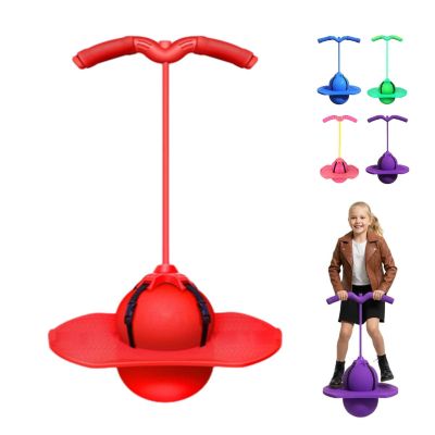 Balance Jumping Ball, 2026 Balance Pogo Ball, Pogo Jumper with Handle and Ball Pump, High Jump Toy Bounce Jump Trick Board Pogo Bouncing Ball Safe and Fun Pogo Stick for Adults (Red)