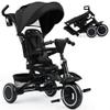 TODEFULL Folding Kids Tricycle, 8 in 1 Toddler Trike W/Removable & 1 Step Brake, Adjustable Canopy, Parent Handle, 5-Piont Harness, Toddler Bike Tricycle for Kids 1-6 Years, Storage Basket, Black view 1