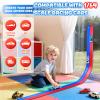 16 Ft Flexible Race Car Track for Kids, Double-Sided Racetrack with Suction Cups, Compatible with Diecast 1/64th Cars, Portable Roll Up DIY Track Set, Gift for Boys Girls Ages 3+ view 4