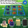 Giant Tic Tac Toe Bean Bag Toss Outdoor Games for Kids Adults Family-4X4FT Large Lawn Yard Carnival Field Day Games, Beach Backyard Camping Outside Family Reunion Birthday Party Fun Outdoor Games view 2