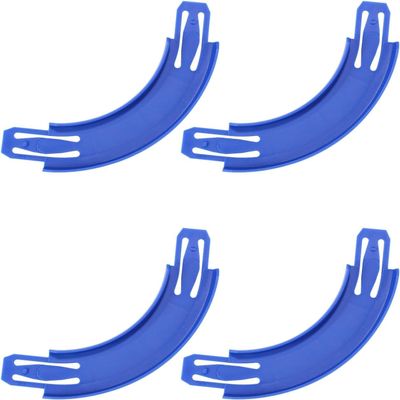 4 Pack Racetrack Connectors Compatible with Hot Whe-els- Vehicle Racetrack Building Parts | Racing Car 90 Degree Turn Curved Track PiecesFor Entertainment, Playing, Children's Day, Holiday - 20x4cm