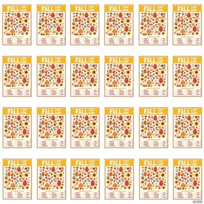 Fun Express 5" x 7" Warm Color Fall-Themed I Spy Activity Sheets  24 Pieces