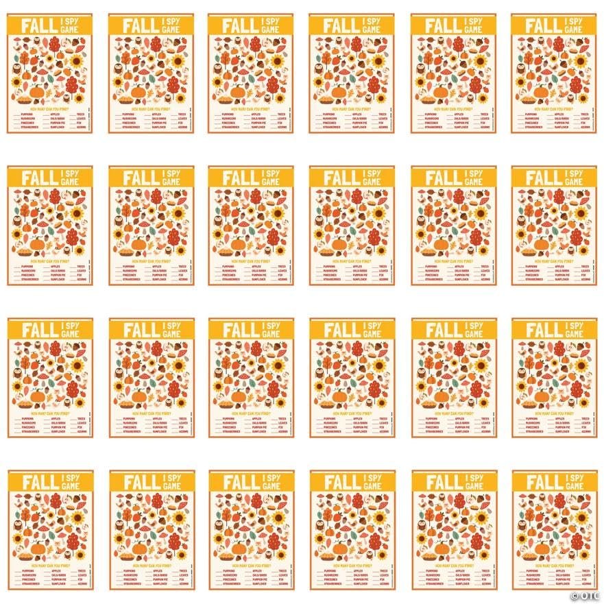 Fun Express 5" x 7" Warm Color Fall-Themed I Spy Activity Sheets  24 Pieces