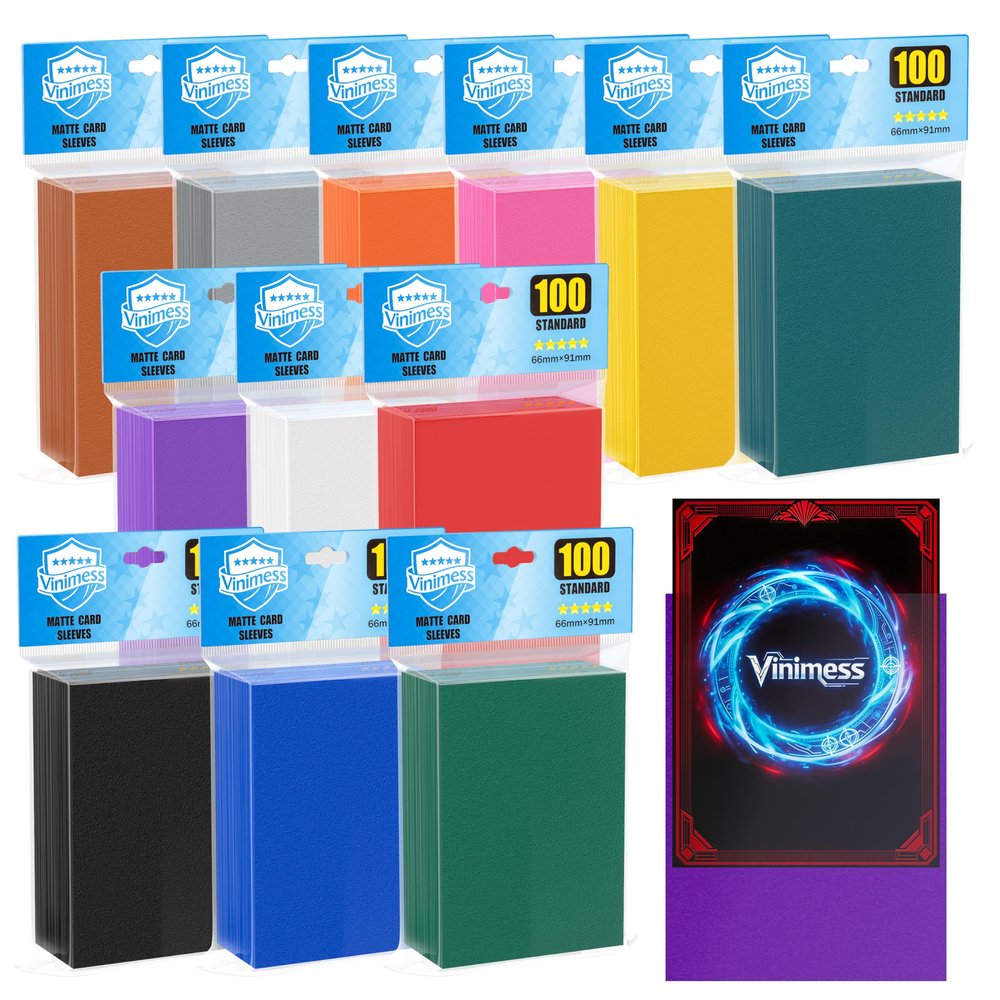 1200 Pack MTG Card Sleeves, Sturdy Matte Trading Card Sleeves with Clear Front & Textured Back, Tear Resistant Card Protectors Sleeve for Trading Cards, MTG, TCG, Sports, Game Cards (12 Colors)