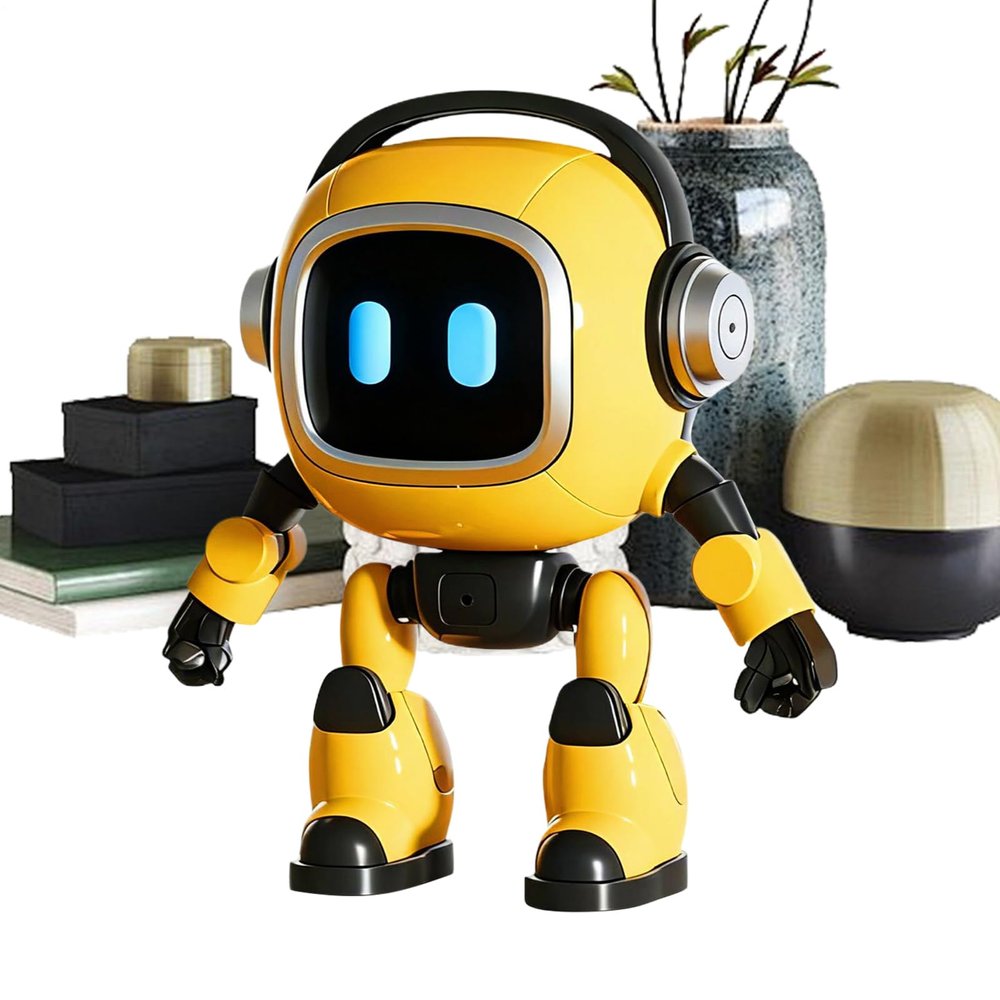 AI Robot Toy ABS Desktop Size | Intelligent Conversational Companion with Voice Interaction Knowledge Q and A Interactive Games Storytelling | for Educational Learning Office Desk