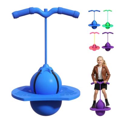 Balance Jumping Ball, 2026 Balance Pogo Ball, Pogo Jumper with Handle and Ball Pump, High Jump Toy Bounce Jump Trick Board Pogo Bouncing Ball Safe and Fun Pogo Stick for Adults (Blue)