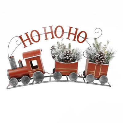 28.75'L LED Tin Train w/Pines