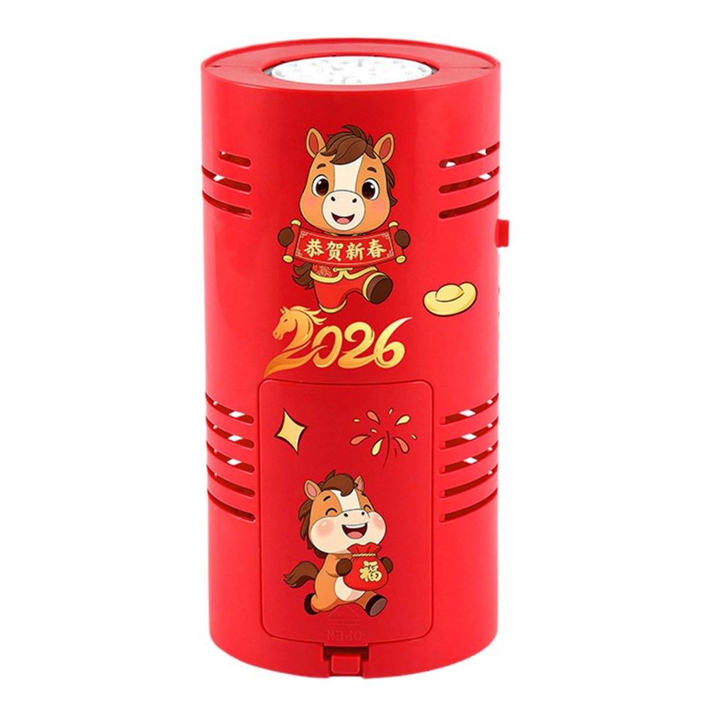 Hamosky LED Bubble Machine for Chinese New Year 2026, Automatic Bubble Machine Red Horse Theme, 18cm Automatic Bubble Maker with Lights, Sound Effects, Rechargeable Party Decorations