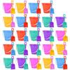 5'' Inch Sand Beach Buckets Pail with Shovels,Water Bucket for Beach Fun Great Summer Party Accessory with Postcards Ribbons Set view 1
