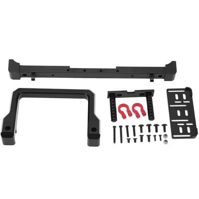 1/10 RC Car Front Bumper Anti Collision Bar, Aluminium Alloy RC Front Bumper with Winch Base, High Detail Simulation for SCX10 90046 90047 AXIAL 103007 1/10 RC Climbing Car, Durabl (Black)