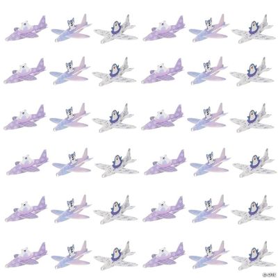Fun Express 5 1/2" x 2" Pastel Arctic Wonderland Animal Foam Airplane Gliders  24 Pieces