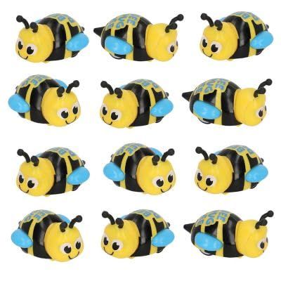 Fun Express 1 1/4" Mini Bee Drug Free Plastic Pull-Back Toys 12 Pieces