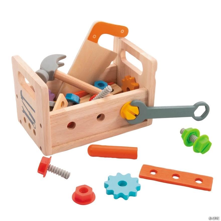 Fun Express 5" x 8" Pretend Play Tool Cabinet & Workbench Playset - 29 Pieces