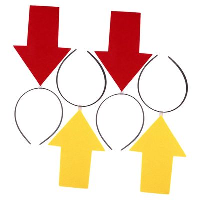 Beaupretty 4Pcs Arrow Headband Party Hair Hoop Set for Women and, Red and Yellow Arrow-Shaped Headwear Decor for Birthday, Photo Booth, and Festival Dress Up