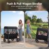 Fldofaves Wagon Stroller for Kids, 4-Seat Kid Wagon for Toddlers, Multi-Child Baby Wagon Stroller, Heavy-Duty Kids Wagon with Canopy, Large Foldable Toddler Stroller Wagon for Outdoor Travel view 3