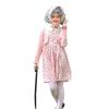 100 Days of School Outfit for Kids Girl 10 Piece Set Cardigan Skirt Headscarf Glasses Wig Necklace (Pink, 11-12 Years) view 1