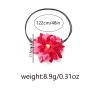 Bohemian Fabric Flower Pendant Leather Rope Necklace,red,122cm view 3