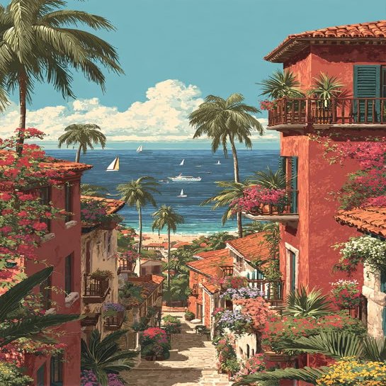 1000 Piece Puzzle for Adults Mediterranean Coastal Village Premium Jigsaw Puzzle Challenging & Colorful Large Puzzle Family Activity & Gift for Women & Grandmother137