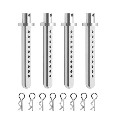 For Axial For SCX10 1/10 RC Crawler Vehicle Parts Accessories 4 Pcs Aluminum Body Post Mounting Car Shell With R Clamp Fixing Post Rc Models Accessories(Silver)