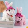 LZHuay Easy to Use Walking Talking Electric Plush Rabbits for Toddler Portable Plaything Travel Ready Safe Plush view 3