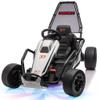 24V 8.5 MPH Electric Go Kart for Kids, 400W Powerful Drift Kart w/Front EVA Wheel & Metal Frame, Ride on Toy w/Music & Lights, Suspension, 2 Speed, 5 Point Harness, Crazy Cart for Ages 6+, Black view 1
