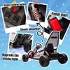 24V 8.5 MPH Electric Go Kart for Kids, 400W Powerful Drift Kart w/Front EVA Wheel & Metal Frame, Ride on Toy w/Music & Lights, Suspension, 2 Speed, 5 Point Harness, Crazy Cart for Ages 6+, Black view 4