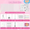 201pcs Shrink Paper Keychain Kit, 24 Blank & 12 Pre-Cut Sheets (75 Patterns) Crafts Kits for Kids Adults, Shrinking Art Activity Set with Hole Punch & Keychain Jewelry Accessories for DIY Crafts view 3