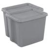 (2 Pack) 18 Gallon Large Plastic Storage Bin with Snap-On Lid, Gray Stackable Storage Container for Home Garage Basement Organization view 1