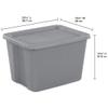 (2 Pack) 18 Gallon Large Plastic Storage Bin with Snap-On Lid, Gray Stackable Storage Container for Home Garage Basement Organization view 3