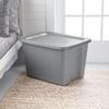 (2 Pack) 18 Gallon Large Plastic Storage Bin with Snap-On Lid, Gray Stackable Storage Container for Home Garage Basement Organization view 4