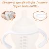 2pcs Baby Bottle Handles for Tommee Tippee, Ergonomic Non Slip Grip Easy BPA Hands Free Replacement Gripper Holder for Newborn Bottles Accessories Part view 3