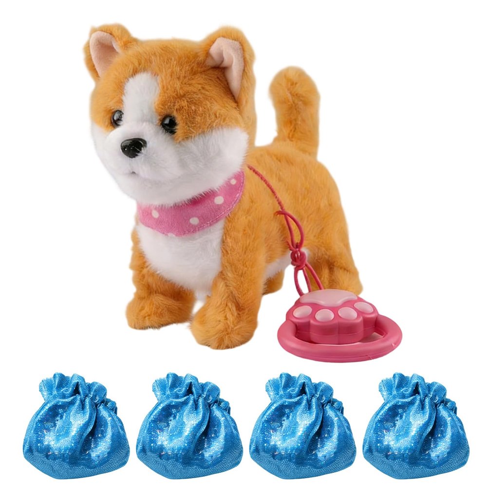VOQGHTU Realistic Robot Puppy,Interactive Robot Dog That Acts Like a Real Dog,Robotic Dogs for Adults Realistic,Walking Puppy Toy,with Touch Sensing, Voice Mimic Sounds, Leash Remote (Shiba Inu)