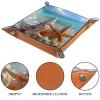 Microfiber Leather Dice Trays Folding for RPG DND Table Games, Dice Holder Storage Box Portable Folding Rolling Dice Tray Starfish Conch and Sea, 20.5x20.5cm view 3