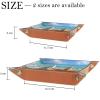 Microfiber Leather Dice Trays Folding for RPG DND Table Games, Dice Holder Storage Box Portable Folding Rolling Dice Tray Starfish Conch and Sea, 20.5x20.5cm view 4