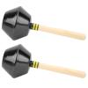 2Pcs Sand Hammer Instrument, Percussion Shaker Orff Preschool Toy, Professional Aluminum Sand Hammer with Solid Wood Grip, Safe and Durable Musical Toy for Children's Performance a (Black) view 2