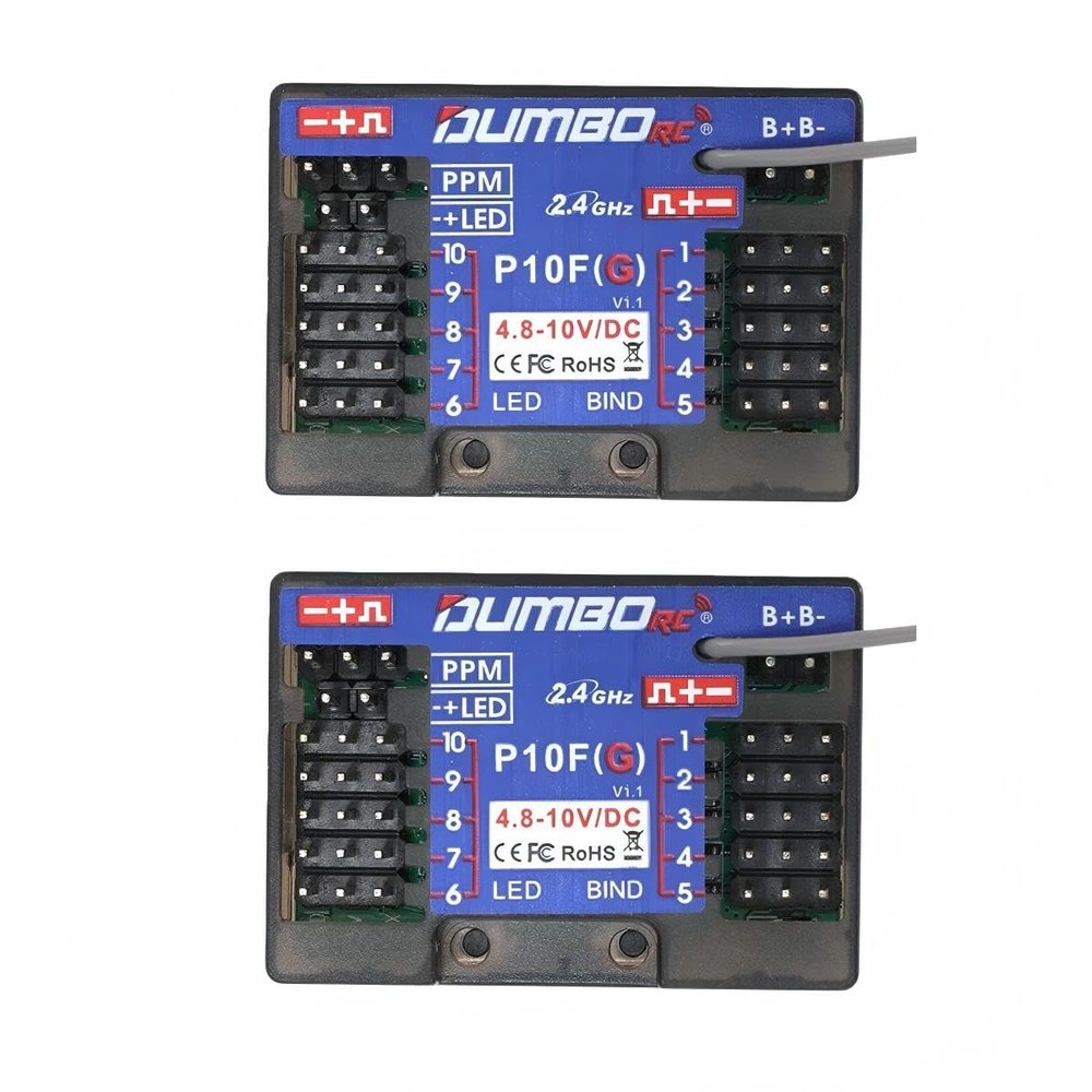 Dumborc 2.4Ghz Remote Receiver 10 Channel P10F(G) Receiver (2PCS P10FG Receiver)