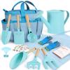 Cossy Kids Gardening Set, 13PCS Garden Tool Kit for Kids and Toddlers Boys Girls, Includes Tote Bag, Watering Can, Shovels, Rake, Kids Gardening Gloves, Apron and More, Blue view 1
