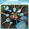Cossy Kids Gardening Set, 13PCS Garden Tool Kit for Kids and Toddlers Boys Girls, Includes Tote Bag, Watering Can, Shovels, Rake, Kids Gardening Gloves, Apron and More, Blue view 2