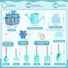 Cossy Kids Gardening Set, 13PCS Garden Tool Kit for Kids and Toddlers Boys Girls, Includes Tote Bag, Watering Can, Shovels, Rake, Kids Gardening Gloves, Apron and More, Blue view 3