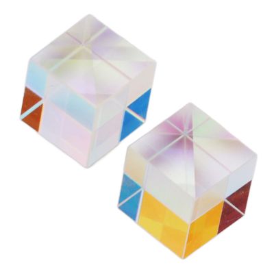 Gavigain Optical Crystal Photography Prism Set Mini Fantastic Refraction Smoothing for Physics Teaching, Rainbow Maker for Refracted Light Spectrum, Optical Triangular Prism Props