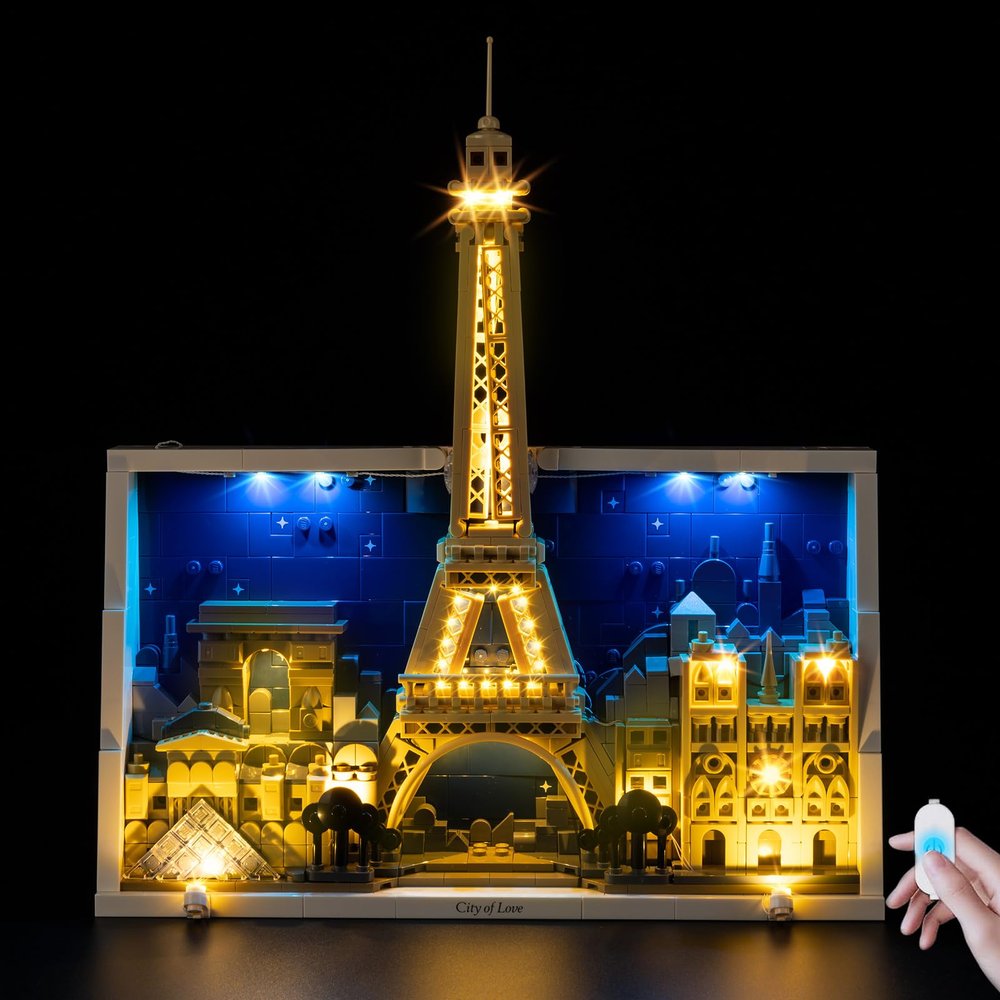 BrickSoul Upgrade Light Kit for 21064 Paris  City of Love Building Set | with ON/Off & Dimmer Switch & Hidden Cable Tech | Easy Install Lighting Set (21064 Set NOT Included)