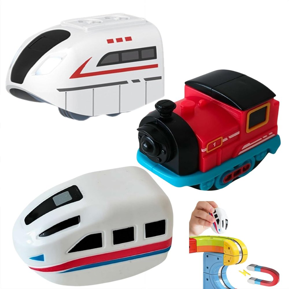 3D Infinity Track, Replacement Magnetic Electric Train Cars for klick Rail, Rechargeable 3D Infinity Track Train Head for Flexible Race Tracks,Cannot Operate Alone, Tracks & Cable Not Included
