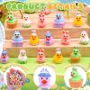 120 Pcs Easter Mini Ducks 6 Styles Miniature Resin Duck Figures to Hide Bulk Bunny Ear Egg Carrot Basket Eggshell Ducks for Easter Party Favors Home Tabletop Fairy Garden Landscape Potted Decor view 4