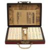 Antique Style Mahjong Set with English Instruction Manual, 144-Tile Standard Edition Chinese Mahjong for Travel & Party Entertainment, Includes 2 Spare Cards & Dice, Portable Family Gathering Game (1) view 1
