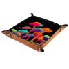 Microfiber Leather Dice Trays Folding for RPG DND Table Games, Dice Holder Storage Box Portable Folding Rolling Dice Tray Neno Mushroom, 20.5x20.5cm view 2